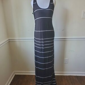 Old Navy Black and White Striped Maxi Dress